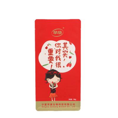 China Safety China Manufacture Plastic Custom Printed Matte Flat Bottom Stand Up Pouch Packaging Ziplock Bag For Dry Food for sale