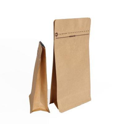 China Custom Printing Security Kraft Paper Stand Up Coffee Ziplock Packaging Bags Flat Bottom Pouch With Valve And Zipper for sale