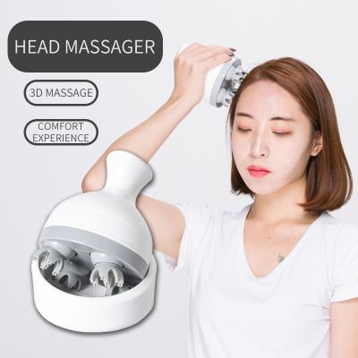 China ABS+Silicone Rechargeable Mini Head Massager Scalp Massager For Hair Growth Smart Relief Electric Pulse Massager for sale