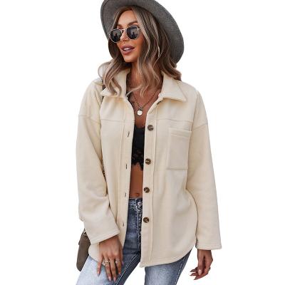 China Casual Anti-Wrinkle Winter Turn Down Collar Warm Fleece Jackets Women Fashion Cardigan Streetwear Thick Coats for sale