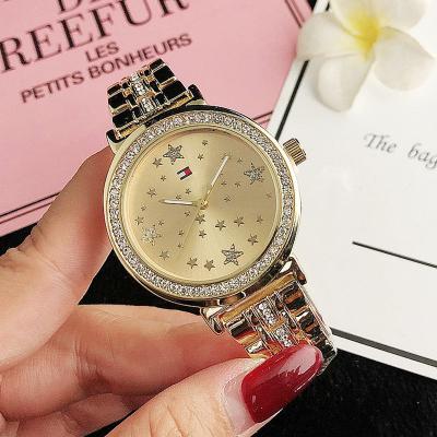 China Women Diamond Bracelet Watches Bling Iced Off Silver Lady's Quartz Wristwatches Gold for sale