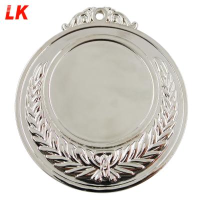 China Custom Metal Zinc Alloy Round Silver Europe 2nd Place Sport Blank Medal of Honor for sale