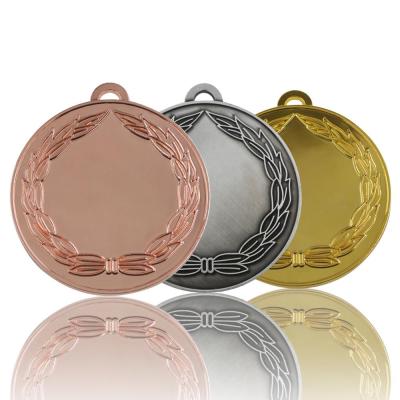 China Wholesale Cheap Custom Europe/America Blank Gold Plated Souvenir Blank Medals And Ribbons Sports Awards Trophies And Medals for sale