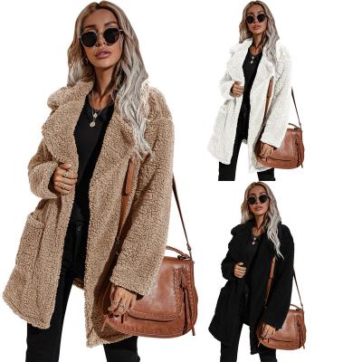 China Best Selling Anti-wrinkle Women's Clothes Fall Winter Fashion Long Plush Coat Fur Casual Coat for sale