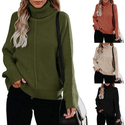 China Basic Sweater Knitted Sweater Jumper Soft Warm Sweater Autumn Winter Tops Slim Women Anti-Wrinkle Turtle Neck Women Sweaters 2021 for sale