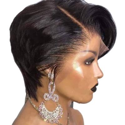 China Wholesale Short Body Wave Bob Lace Front Wigs Pixie Cut Human Hair Wig For Curly Brazilian Hair Color Women Wig for sale