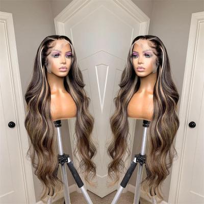 China Deep Wave Wholesale13X4 Lace Frontal Wig Transparent Lace Hair Wigs For Women Peruvian Straight Hair Color Wigs 180% 30 Inches for sale