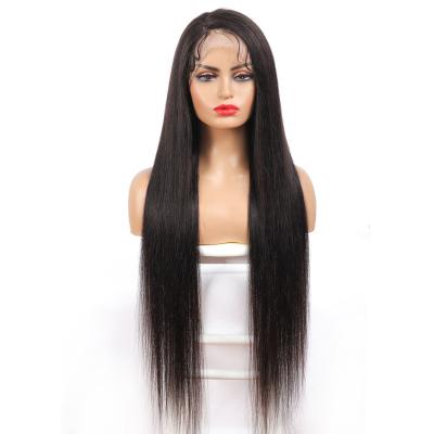 China Natural Black Silky Straight L Wave Curly Body Hair Wig Glueless Lace Wig Part Brazilian Hair Frontal Wigs For Black Women for sale