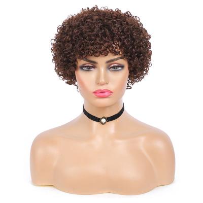 China Wholesale Super Quality Silky Straight Wave Special Curly Brazilian Hair Wigs For Women Brown Color Virgin Middle Cuticle Aligned Hair Wigs for sale