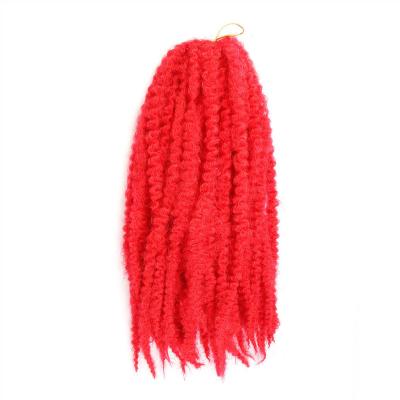 China Wholesale 18inch Afro Hair Bundle Cheap Luxury Curly Easy Bundle Crochet Hair Extension For Women Elephant Braiding RED color for sale