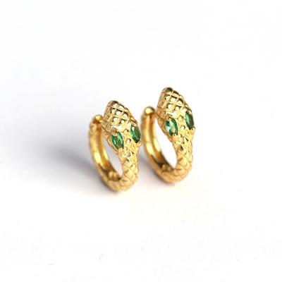 China Trendy Anti-allergic 925 sterling silver platinum earring snake earring gold plated design of jewelry for sale