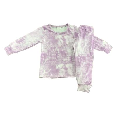 China Polyester/Cotton Pajamas Digital Tie Dye Baby Manual Tie Dye Baby Sleepers Sleepwear Kids Sleepwear for sale