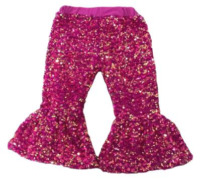 China Polyester/cotton 2021 high quality christmas sequined pants for winter children using winter pants for girls for sale