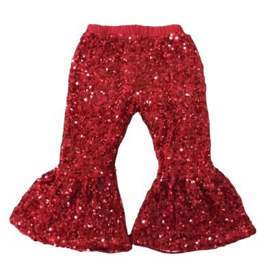 China Polyester / Cotton RTS Boutique Baby Clothing Kids Clothes Girls' Trousers Kids Red Sequin Pants For Children for sale