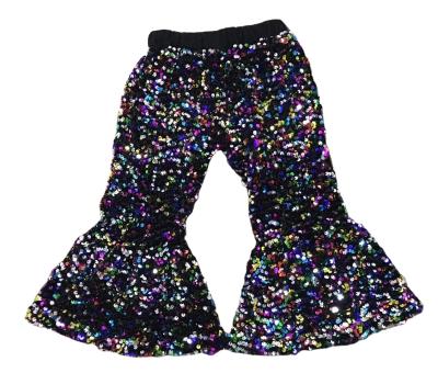 China Polyester Corn Pumpkin Boy/Girl Sequins Casual Pants/Kids Clothing Candy Cotton Wholesale Black Long Trousers for sale