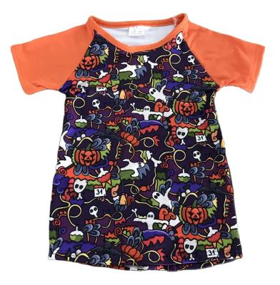 China Milk silk hot-selling kids Halloween apparel scary pumpkin cute ghost kids clothes cut for sale