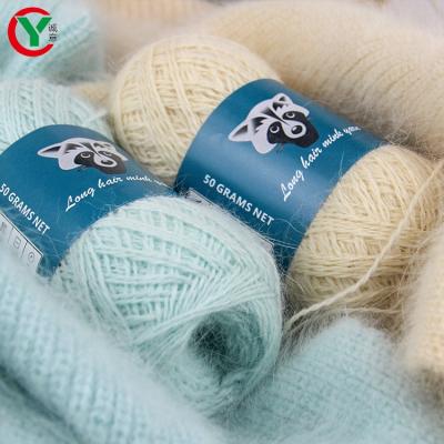 China Manufacturers 50g/set Anti-pilling Wholesale Angora Hair Yarn Wholesale Mink Nylon Blended Hand Knitting Soft Yarn Long for sale