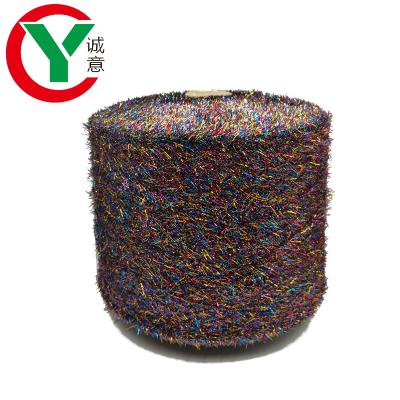 China Wholesale Colored 150D Polyester Feather Metallic Yarn Viable For Machine Knitting for sale