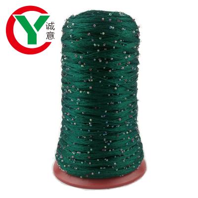 China China Factory Direct Sale Color Round Beads Viable 100% Polyester Yarn For Hand Knitting for sale