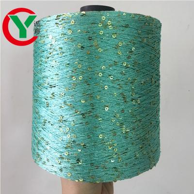 China 100% Polyester 2mm 3mm Sustainable Sequin Knitting Yarn / Russian Hot Sale Rayon Fancy Hand Knitting Yarn for sale