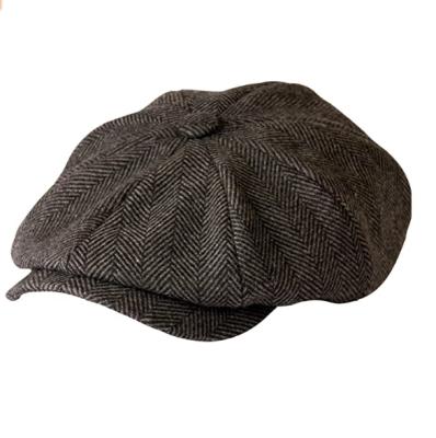 China Common Newsboy Gray Herringbone Cloth Cap from “Shelby” for sale