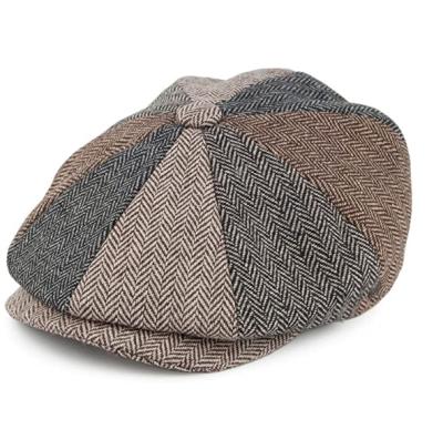 China Common Patch Newsboy Herringbone Hat - Multicolor for sale