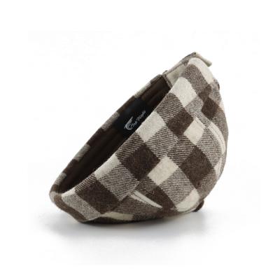 China JOINT Mens Womens Logo Brown Cream Fashion Plaid Captaion Hats Sailor Hats Winter Warm Custom Check Bowler Covers Owner Brimless Hats for sale