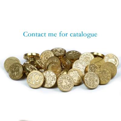 China DIY catalog available 2.5cm/3cm sealing wax handle wooden stamp round copper head with thousands of styles for sale