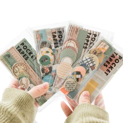 China DIY 11/Pocket Tape Series Mini Storage Sticker Bag Diary Stickers Small Portable Background Decorative Collage for sale