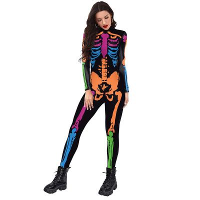 China One-piece jumpsuit Women'sSkull role-playing Halloween cosplay skeleton costume print Cosplay jumpsuit jumpsuits for sale