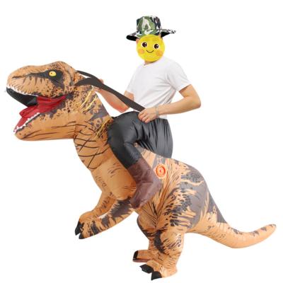 China Custom Made Adult Inflatable Christmas T-rex Halloween Dress Up Dresses Cosplay Dinosaur Inflatable Costumes for sale