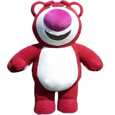 China Red Inflatable Bear Mascot Costume Cartoon Bear Doll Costume People Wear Inflatable Strawberry Costume Customized Available for sale