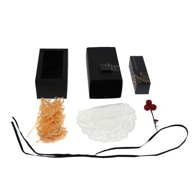 China Disposable Matte Black Cardboard Packaging Paper Box With Insert For Lipstick Tube for sale