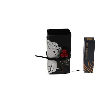 China Wholesale Disposable Lipstick Tube Gift Packaging Box Single Black Paper Box for sale