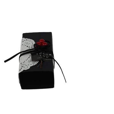 China Recyclable Black Recycle Paper Card Box For Simple Lipstick Packaging for sale