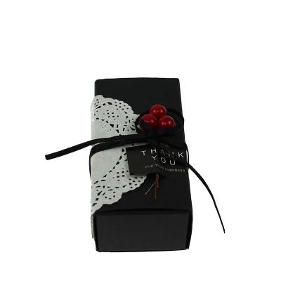 China Recycled Materials Foldable Black Paper Box For Lipstick Packaging for sale