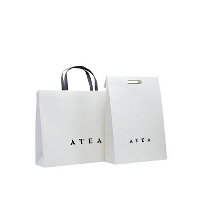 China Accordion Folding Paper Gift Bag Recyclable Luxury Pure White Creative Shopping Bag for sale