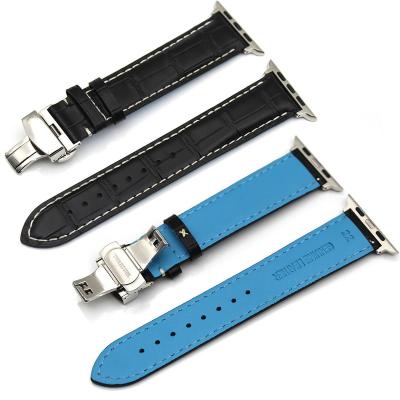 China 2022 New Designer Friendly Quick Release Genuine Leather Watch Band Strap 38/40/41mm 42/44/45mm Fit For Apple Watch for sale