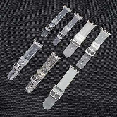 China TPU Silicone Rubber Waterproof Clear Waterproof Environmental Watch Band Suitable for All Series Apple Watch for sale