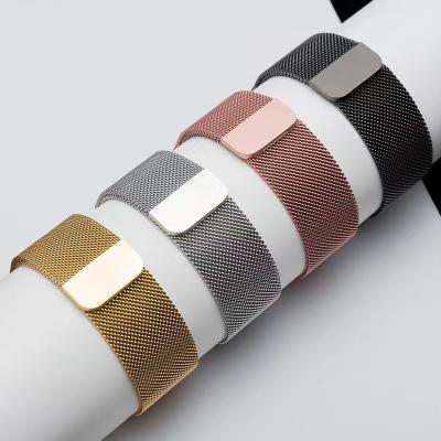 China Water Resistant Yunse Sports Wrist Metal Buckle Stainless Steel Milanese Wrist Band Strap For All Apple Watch Series for sale