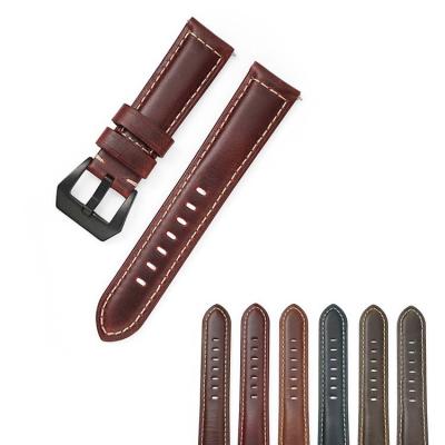 China Genuine Leather Genuine Vintage Cow Leather Military Natural Watch Band Watch Band Strap Reasonable Prices for sale