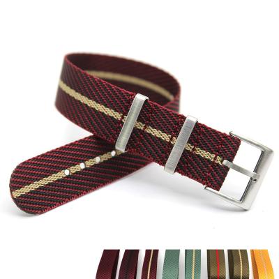 China Skin 1.2mm Herringbone Twill Watch Band Replacement Nylon Military Striped Watch Strap Factory Made Friendly for sale