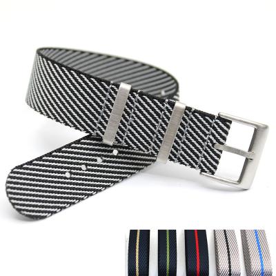 China Skin Friendly NATOBELT Twill Nylon NATO Buckle Black Watch+Bands Straps Replacement Single Pass Nylon Watch Bands 20mm 22mm for sale