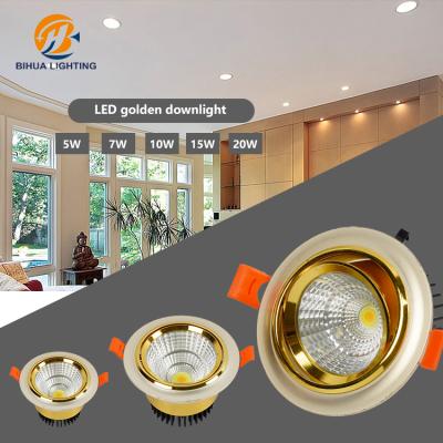 China Adjustable Indoor Recessed Aluminum LED Downlight COB Round Ceiling Mounted en venta