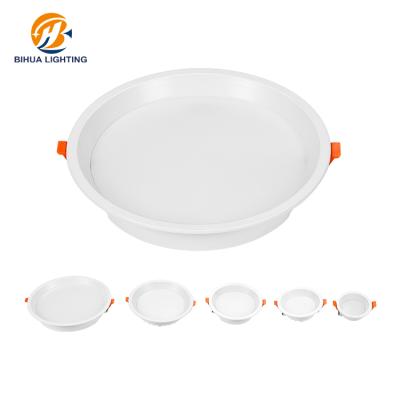 China Anti Glare White Round Aluminum PP Indoor LED Panel Light Recessed Smd Ceiling Panel Light zu verkaufen