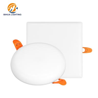 China Indoor Square Round Aluminum Recessed Mounted 9w 18w 24w 36w Commerical Smd Frameless Led Panel Light for sale