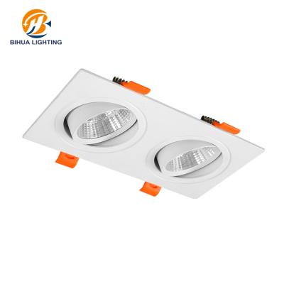 China Hot Sale Adjustable Two In One Indoor Recessed Aluminum 3w COB Square Ceiling Down Light Led Downlight for sale