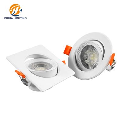 China Indoor Home Lighting Adjustable Angle Ceiling Recessed Mounted 3w 5w 7w COB Round Square Led Downlight en venta