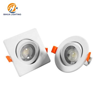 China Home Lighting Adjustable Indoor LED Spotlight Recessed Mounted COB Round Square Ceiling  Mounted for sale