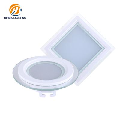 China Modern White Round Aluminum Glass Panel Light Recessed Mounted Smd LED en venta